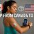 A female athlete using a Dexcom G6 sensor with a glucose reading of 112, showing Canada and USA flags and a shipping icon.