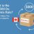 Parcel being shipped from Canada to the U.S. with "$800 de minimis rule" text overlay