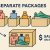 Visual example of package consolidation to save on shipping costs, showing four separate packages merged into one box with the message “Save on Shipping”