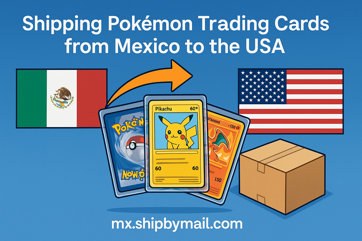 Shipping Pokémon trading cards from Mexico to the USA with mx.shipbymail.com