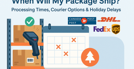 Flat-style infographic showing how ShipByMail handles repacking, disposal, and shipping restrictions for packages from Canada.