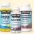 Kirkland Signature supplements from Costco Canada including Omega Fish Oil, Calcium, and Glucosamine Chondroitin on a beige background