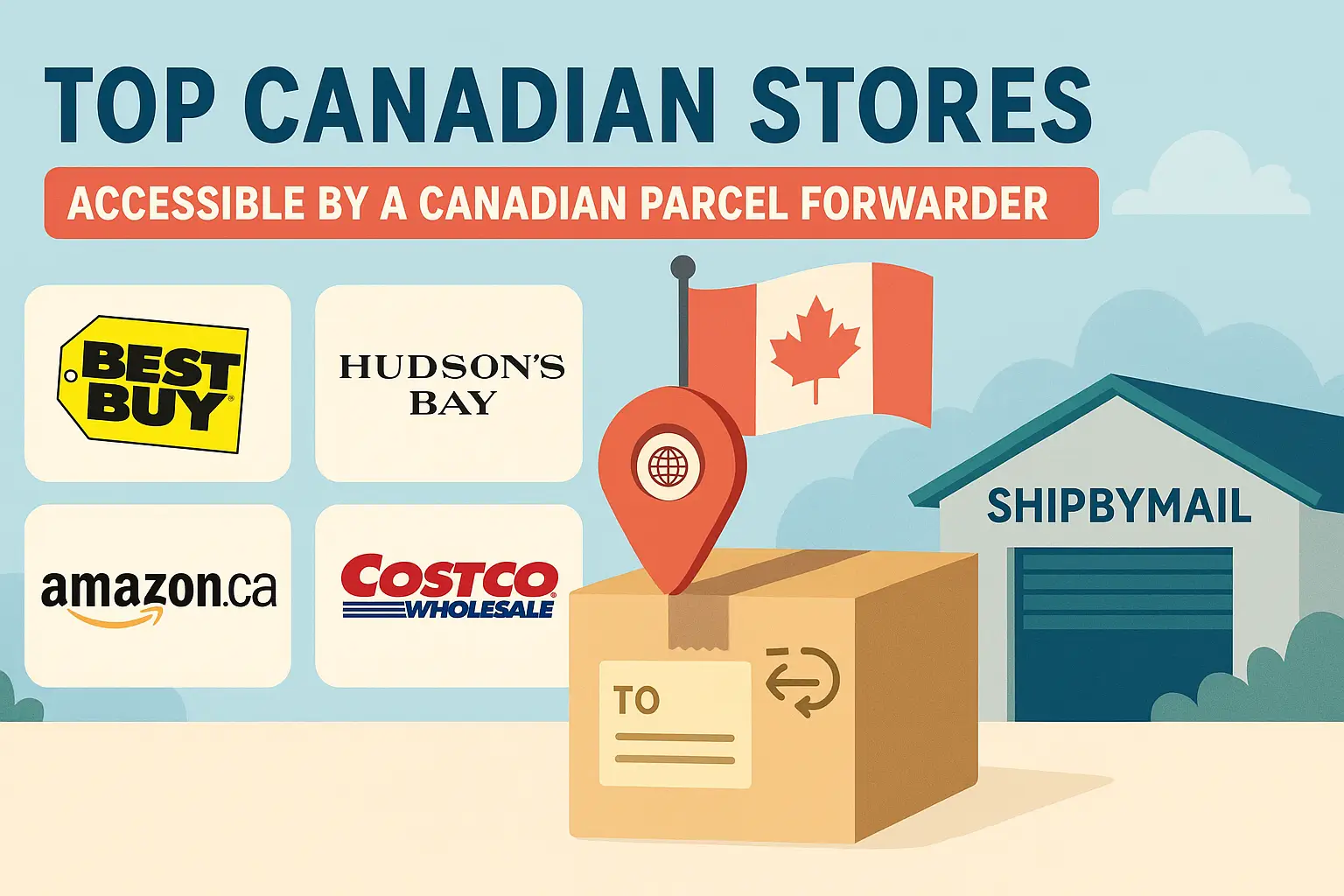 Top Canadian stores accessible by a Canadian parcel forwarder with ShipByMail"